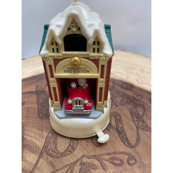 Hallmark Keepsake Kringleville Fire Station Ornament 2012 Santa & Pup Christmas - Picture 3 of 8